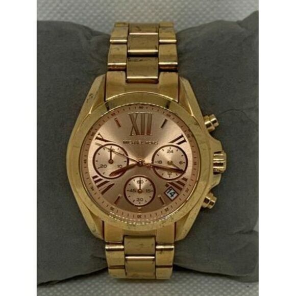 Michael Kors MK5799 Women's Watch Chronograph Rose Gold Analog 36mm Quartz B788 - Picture 2 of 9